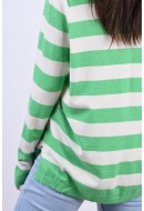 Women Sweater Only Carmelinna V-Neck Island Green/Whitecap Gray